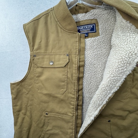 NEW Bass Creek Outfitters Mens XL Vest WorkWear Duck Canvas Sherpa lined warm - Picture 8 of 13
